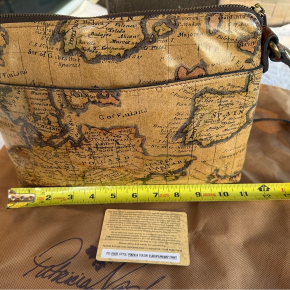 Patricia Nash Tan Map Print Crossbody Bag - Picture 3 of 6